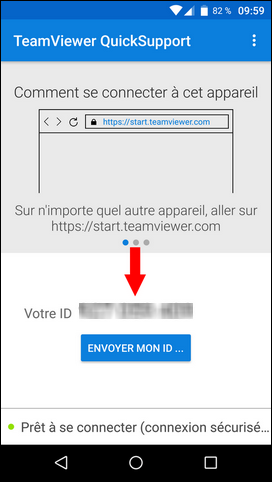écran TeamViewer Android