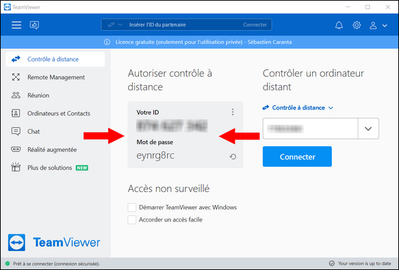 écran TeamViewer PC